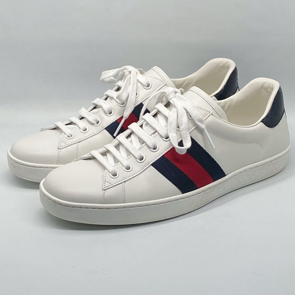 Gucci New Ace Leather Sneakers size 8.5/us size 9